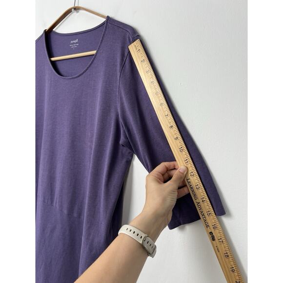 J Jill Pure Jill Women’s Size Large Purple Top Asymmetric 3/4 Sleeve‎ Wrap Tunic - Picture 5 of 9